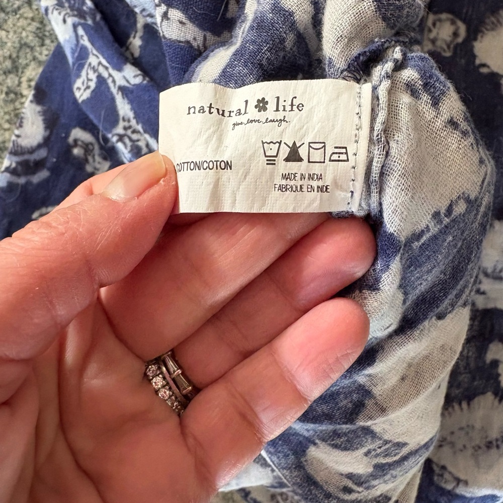 NATURAL LIFE Navy Blue and White Floral Maxi Dress - Picture 6 of 6